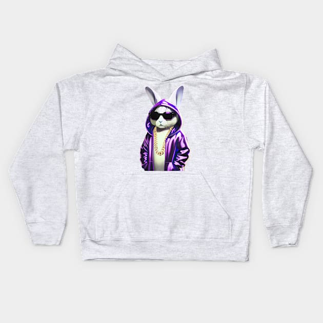 Hip-Hop Bunny Kids Hoodie by Mr.PopArts